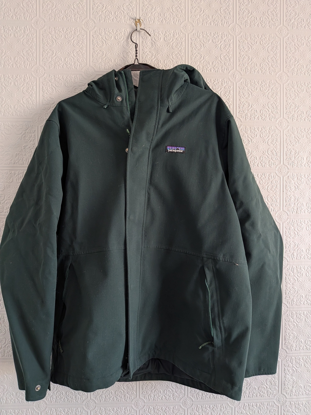 Patagonia Forest Green Hooded Raincoat